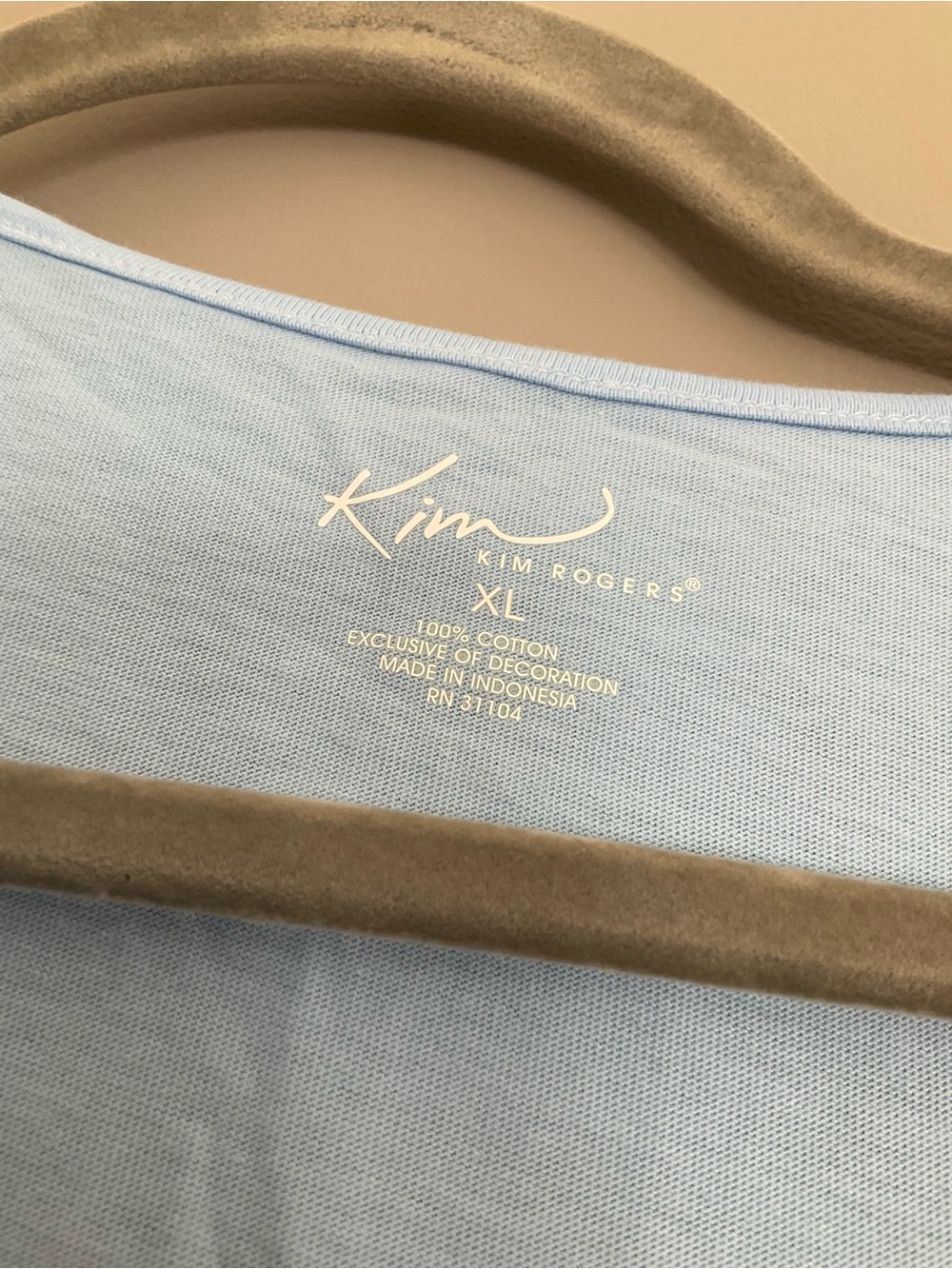 Kim Roger’s NWT Light Blue Short Sleeve Studded Top - Picture 9 of 9